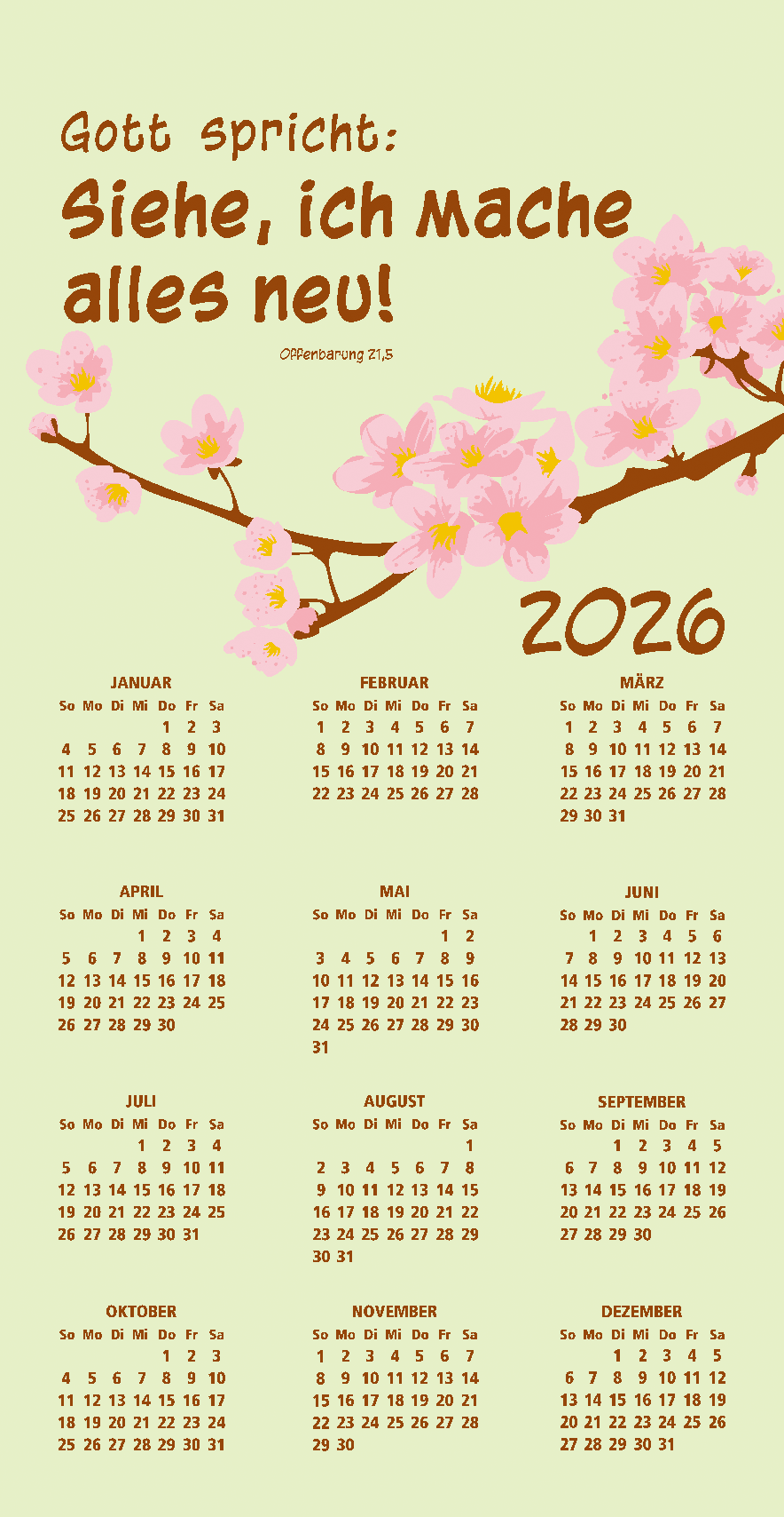 Jahreslosungs-Kalender 2026
