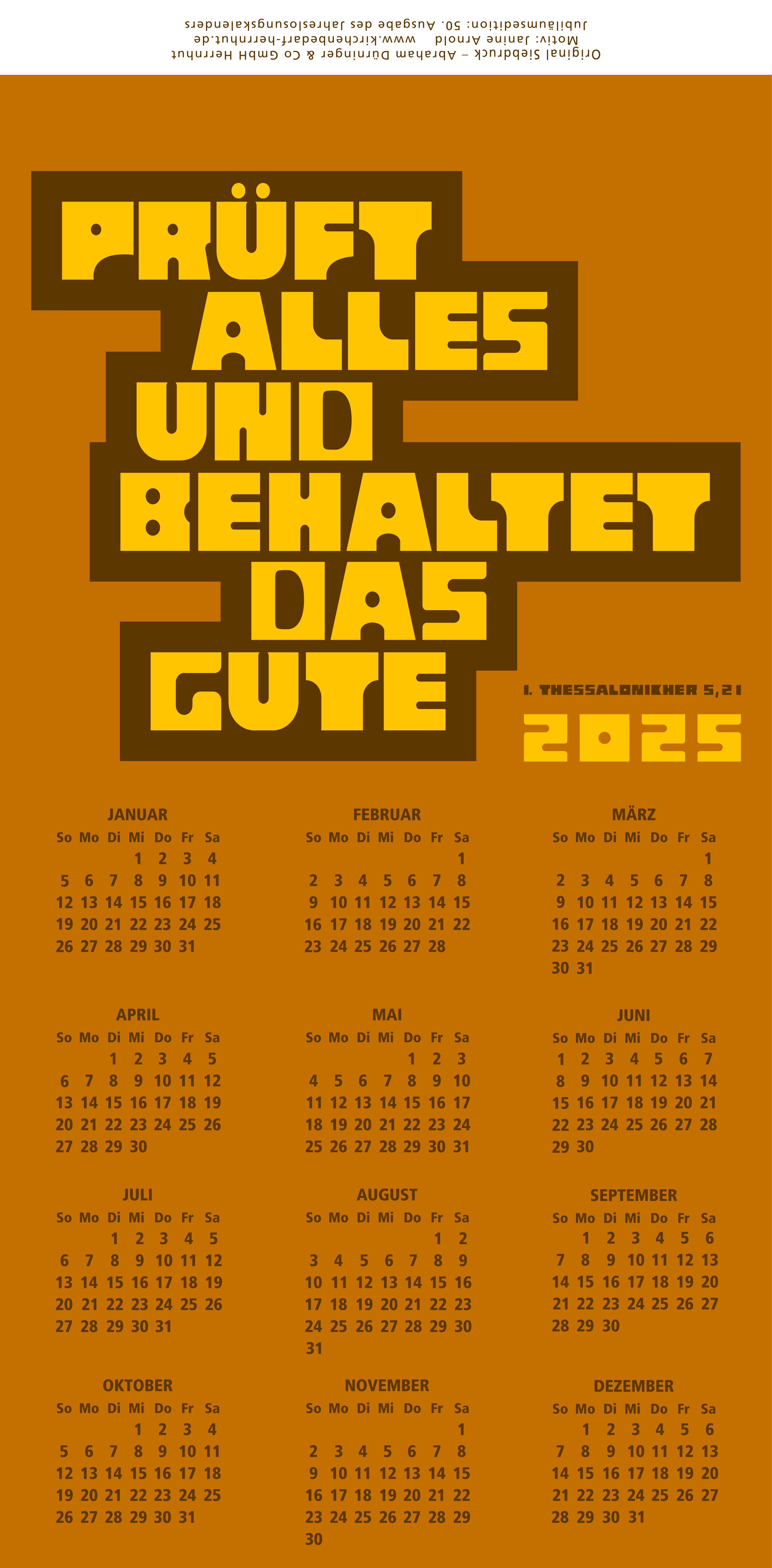 Jahreslosungs-Kalender 2025